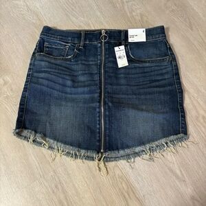 Zipper front Jean skirt